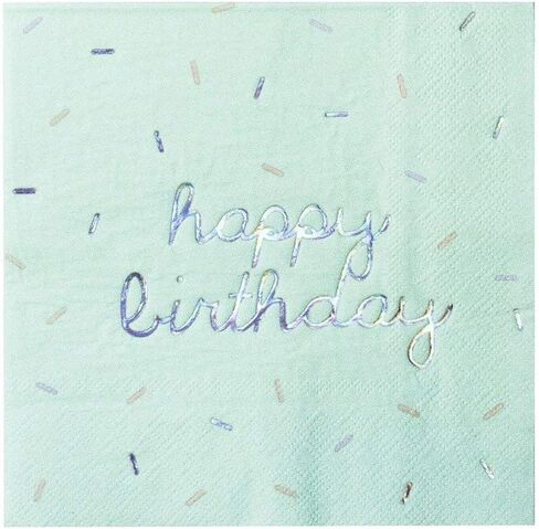 Harlow & Grey Sprinkles - Happy Birthday Napkins, 24 Napkin, Multi-Color Pack, Birthday, Kids Party, Baby’s Birthday - Disposable Paper Napkins (Bright) in Kuwait