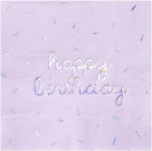 Harlow & Grey Sprinkles - Happy Birthday Napkins, 24 Napkin, Multi-Color Pack, Birthday, Kids Party, Baby’s Birthday - Disposable Paper Napkins (Bright) in Kuwait