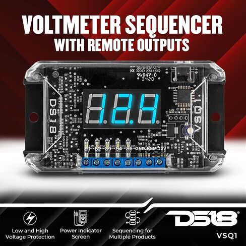 DS18 VSQ1 Volt Meter with Remote Outputs - Reliable Audio Voltmeter Sequencer - Voltage Protection for Your Car in Saudi Arabia