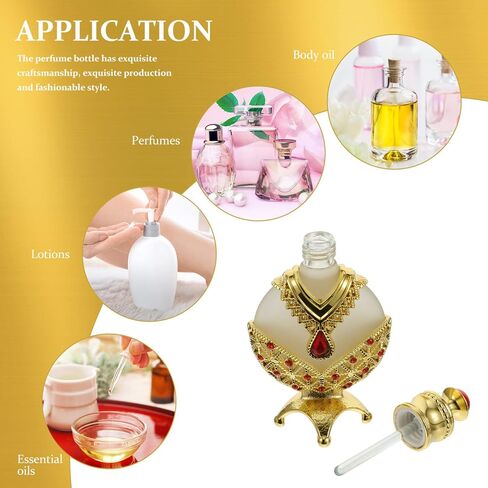 Healifty 10ml Glass Perfume Bottle, Vintage Decorative Perfume Bottle, Refillable Perfume Bottle Dropper Bottle for Woman, Women Girl Gift in Saudi Arabia