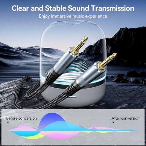 AUX Cable 10ft, 3.5mm Audio Cable Male to Male Long Aux Cord for Car Auxiliary to Aux Cables Hi-Fi Sound 1/8 Jack Compatible with Stereo Headphones Laptop Smartphone Tablet MP3 TV Switch in Saudi Arabia