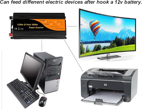 1500w & 3000w Peak Car Power Inverter Adaptor DC12v to AC110v 60Hz with Dual 2.1A USB&USA Socket in Saudi Arabia