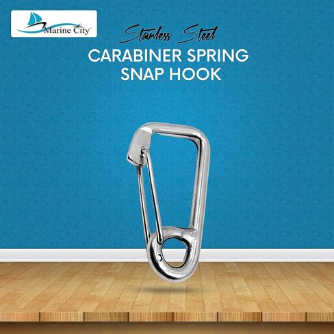 MARINE CITY Heavy Duty 316 Grade Stainless Steel Wire Gate Carabiner Spring Snap Hook 3 Inches for Boats – RVs – Backpacks – Camping – Hiking (Pack of 1) in Saudi Arabia