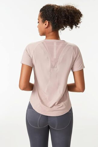 Shed AeroMesh Women's Workout Tops: Breathable Shirts for Athletic Running, Shortsleeve Gym Yoga Fitness Mesh Fitness Apparel in Saudi Arabia