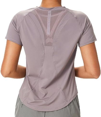 قمصان Shed AeroMesh النسائية للتمرين: قمصان قابلة للتنفس للجري الرياضي، ملابس لياقة بدنية شبكية للياقة البدنية واليوجا بأكمام قصيرة in Kuwait