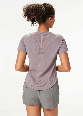 قمصان Shed AeroMesh النسائية للتمرين: قمصان قابلة للتنفس للجري الرياضي، ملابس لياقة بدنية شبكية للياقة البدنية واليوجا بأكمام قصيرة in Kuwait