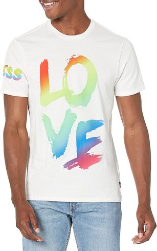 GUESS Men's Short Sleeve Basic Love Pride Tee in Saudi Arabia