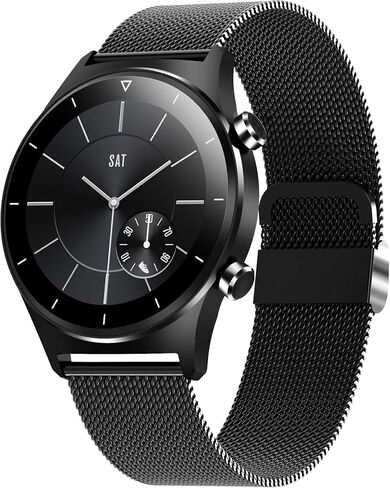 ساعة ذكية من الفولاذ الأسود للرجال، شاشة لمس 1.28 بوصة، 24 وضعًا للتمرين، واجهة رئيسية أربعة واجهة مستخدم ذاتية التحديد، شاشة عرض معدل ضربات القلب، مراقبة النوم، ضغط الدم in Kuwait