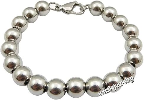 Women's Italian Silver Bead Ball Chain Bracelet- Handmade Bead Italian Bracelet, Silver Bead Bracelet in Saudi Arabia
