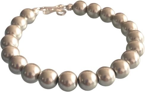 Women's Italian Silver Bead Ball Chain Bracelet- Handmade Bead Italian Bracelet, Silver Bead Bracelet in Saudi Arabia