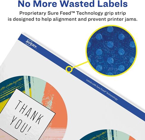 Avery Durable Waterproof Round Labels with Sure Feed, 3.5" Diameter, 100 Oil and Tear-Resistant Waterproof Labels, Print-to-The-Edge, Laser/Pigment-Based Inkjet Printable Labels in Saudi Arabia