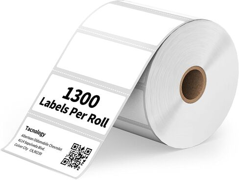 1 Roll 3" x 1" Direct Thermal Labels - 1300 Labels Barcode & Postage FBA Address Labels - Adhesive & Perforated - Compatible with Rollo, Zebra, Munbyn, Polono, and More Desktop Printers in Saudi Arabia