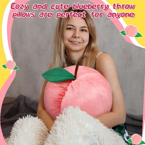Peach Plush Decorative Cute Fruit Plush Pillow Kawaii Hugging Plushies Gift Soft Novelty Pillow Toy Peach Shaped Cushion Seat Decor for Kids Girl Home in Saudi Arabia