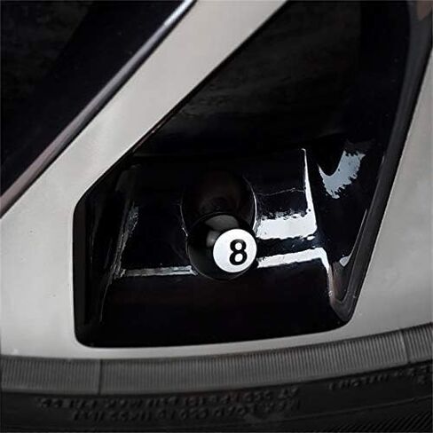 4pcs/Set Car Wheel Tire Valve Caps Car Moto Bicycle Tyre Air Caps Black 8 Ball Leakproof Air Tire Valve Stem Caps Car Decoration in Saudi Arabia