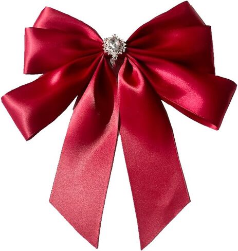 Big Ribbon Bow Tie Brooch Pins for Women Girls Crystal Uniform Pre-Tied Bowknot Corsage Party Ceremony Accessories in Saudi Arabia