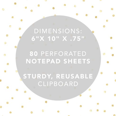 Graphique Blossom Clipboard, Highly-Durable and Sturdy Re-Useable Board with Polka Dot Design, Includes Matching 80 Page Floral Notepad, 6" x 10" x 0.75" in Saudi Arabia