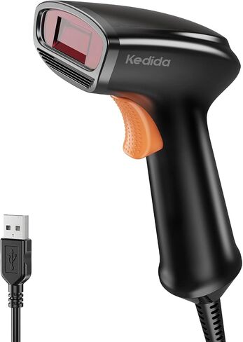 Barcode Scanner, Handheld Inventory 1D Bar Code Scanners for Computer, Automatic Label UPC EAN Reader with 6ft/2m Long USB Cable Used for Supermarket Warehouse Library and More in Saudi Arabia