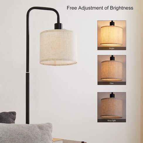 Floor Lamp with Table, Lamps for Living Room with Charging Station(USB &Type-C &AC Port), Rustic End Table Lamp with Shelves & 3-Color Temperature LED Bulb, Lamp Table for Living Room, Bedroom in Saudi Arabia