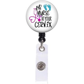 Fueled by Caffeine and Chaos Retractable Badge Reel with Alligator Clip，Name Nurse ID Card Badge Holder Reel, Decorative Custom Badge Holder