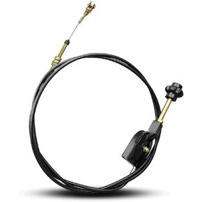 11.5FT / 3.5m Throttle Control Cable Fit for Hitachi EX230 Excavator or Mixers, Motor Control Throttle Hand Control Kit with Black Knob, Universal PU Cable with Stainless Steel Joint