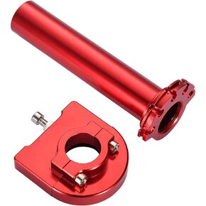 GOOFIT 7/8" Twist Throttle Grip with Clamp Lever Replacement for 50cc 70cc 90cc 110cc 125cc Sport Motocross Dirt Bike Scooters Red