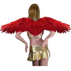 SACASUSA Large Feather Halloween Angel Wings 3 Colors Black, White, Red