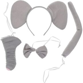 Elephant Costume Set Elephant Ears Headband Nose Tail Dress Up Cosplay Party Accessory