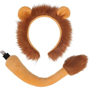 Halloween Costume Lion Ears Headband and Tail Set Hats Lion Ears and Tail and Paw Set Lion Costume Ears Headband Animal Headbands with Ears Lion Cosplay Tiger Ears Headband