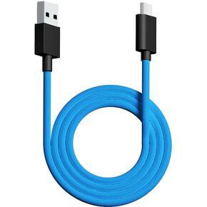 PWNAGE Ultra Custom Paracord Ultra Flexible USB C Cable for Gaming Keyboard, Mouse, Charging, Double-Sleeved Mechanical Keyboard Cable, 1.8M USB-A to USB-C, Blue Color