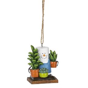 Ganz S'mores Crazy Plant Lady Ornament, Polyresin, 2.25 Inches Width, 2.63 Inches Height, Multicolor