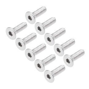 uxcell M3x10mm Flat Head Machine Screws Inner Hex Screw 304 Stainless Steel Fasteners Bolts 40Pcs