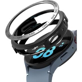 Ringke Air Sports + Bezel Styling [Style & Protection in One] Compatible with Samsung Galaxy Watch 5 44mm Case, Flexible Shockproof TPU Cover with Adhesive Aluminum Frame Ring - Black / 10