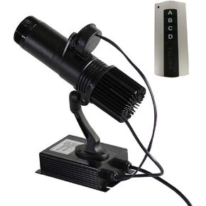 LED Logo GOBO 20W Remote Control LED GOBO Projector Advertising Logo Light with Custom 1 Color Rotating Glass Gobos Indoor Black