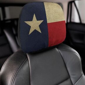 Bagea-Ka Texas Lone Star State Flag Pattern 2 Pack Car Headrest Cover Seat Rest Protector Cover Universal Fit Most Car/Truck Models for Women Men