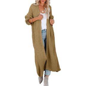 Women Oversized Open Front Long Sleeve Cardigans Fall Slouchy Knit Duster Cardigans Sweaters Coats