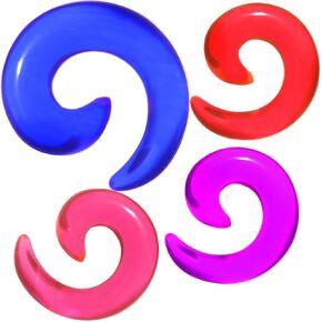 Acrylic Spiral Ear Gauge Plugs Tunnels Flare Claw Taper Expander Stretcher Available size 8g (3mm) to 3/4" (20mm) Please Choose Size and Color (1 Pair ONLY)