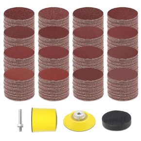 325 PCS 3 Inch Sanding Discs Set, SIJDIEE Hook and Loop Sandpaper 40-2000 Grit Assorted Grinding Pad with 1/8 Inch Shank Backer Plate, Soft Foam Buffering Pad and Hand Sanding Block