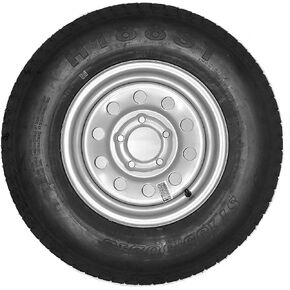 eCustomRim Trailer Tire On Rim ST185/80D13 185/80D-13 13 ST Silver Modular Wheel Boat RV - 2 Year Warranty w/Free Roadside