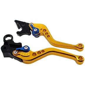 FXCNC Aluminum Short Adjustable Brake Clutch Levers for YFM 350 Raptor 06-13, Raptor YFM660 01-06, TTR125L/LE/LW 00-16, Banshee 350 02-06, XT660R XT660S 04-16, Blaster 200 YFS200 03-07