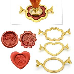 Chedin Metal Wax Seal Molds for 1 Inch Wax Seal Stamp, Round Flower Shape Eight-Pointed Star, for Wedding Invitations Scrapbooking Envelopes Greeting Cards Gifts Wine Wrapping (B)