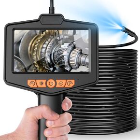 Dual Lens Endoscope Camera，Anhendeler 4.3" IPS Screen Mechanic Camera, 16.4 Borescope Inspection Camera with Light, IP67 Waterproof Snake Camera, Scope Camera for Automotive, Pipe, Wall, Gift for Men