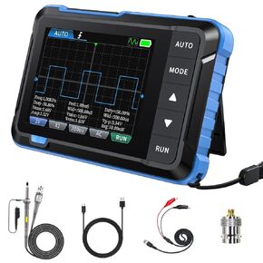 【Upgraded DSO153 Plus 10X PRODE】FNIRSI 2 in 1 Oscilloscope/DDS Signal Generator, Digital Handheld Automotive Oscilloscope 2.8 inch TFT, 1MHz Bandwidth, 5MS/s Sampling Rate, Auto/Nomal/Single Trigger