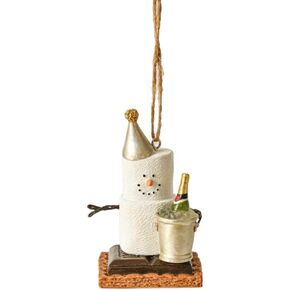 Ganz S'Mores with Champagne Bottle and Bucket Ornament 3.2 Inch Multicolor