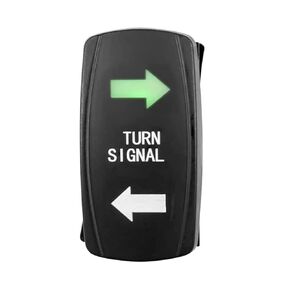 Turn Signal Rocker Switch - On/Off/On 4 pin Dual Green LED IP67 Internal Switch for Motorcycle Car UTV ATV RV Vehicle Off-Road Pickup Tractor Boat Motor Bike