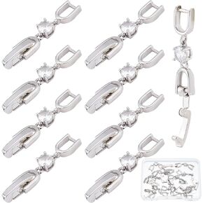 SUNNYCLUE 1 Box 12 Sets 2 Colors Bracelet Extender Clasp Fold Over Clasps for Jewelry Making Necklace Extenders Bracelet Extension Plated Clasps Anklets DIY Craft Supplies Golden Platinum Color