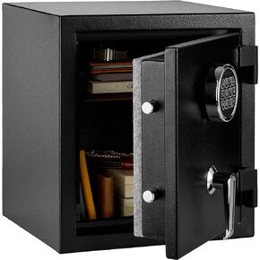 Amazon Basics Fire Resistant Security Safe with Programmable Electronic Keypad, 2.1 Cubic Feet, Black, 16.93"W x 13.78" Dx 25.98"H
