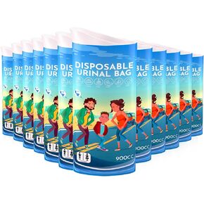 Disposable Urine Bag, 12 Pcs Portable Urinal for Men/Women for Travel, 900ML Emergency Car Toilet and Vomit Bags, Unisex Pee Bags Suit for Trave, Camping, Traffic Jams, Pregnant, Aldult, Patient, Kids