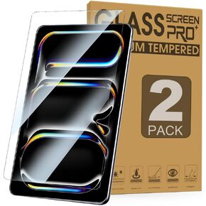 [2Packs] Anti Blue Light Screen Protector for iPad Pro11 M4 2024, iPad Pro 11 inch Tempered Glass Screen Protector, 9H Hardness/Bubble Free/Eyes Protection/Case Friendly/Anti Glare