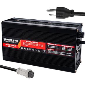 67.2V 5A Charger 60V Li-ion Battery Smart Charger Black Aluminum Case with Cooling Fan Used for 16S 60V 15Ah 20Ah 25Ah 30Ah 40Ah 50Ah 60Ah Li-ion Battery