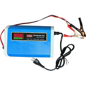 Car Battery Charger 12V 6A Smart Car BatteryTrickle Charger & Maintainer with Desulfator and Temperature Compensation for Car, Truck, Motorcycle, Lawn Mower, and Marine Lead Acid Batteries